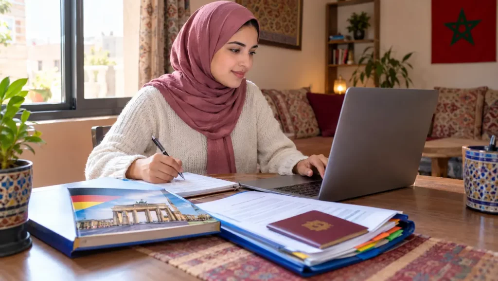 شابة مغربية تجهز ملف التكوين المهني في ألمانيا