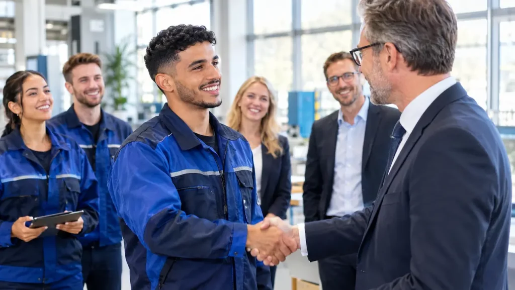 متخرج من التكوين المهني في ألمانيا يبدأ عمله الأول